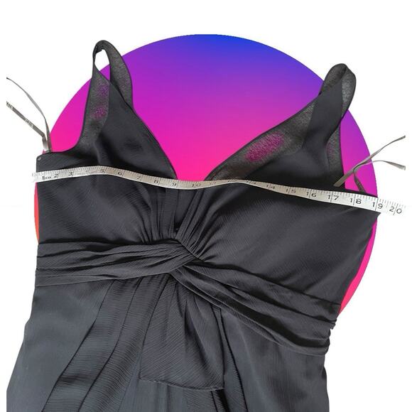 White by Vera Wang Black Evening Gown Dress Womens Sz 14 XL Sleeveless Chiffon - Picture 13 of 16